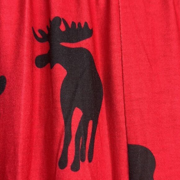 Ekaoer red and black moose print holiday 2 piece pajamas women large NWT - Picture 10 of 12